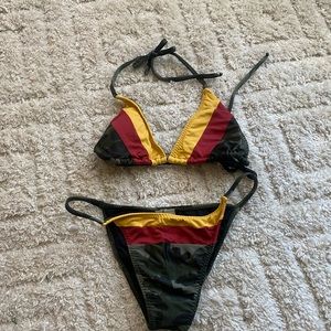 Multicolored two piece bikini